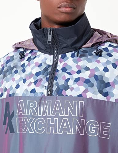 A |X Мъжки Пуловер с цветен логото ARMANI EXCHANGE, Затопляне Сако