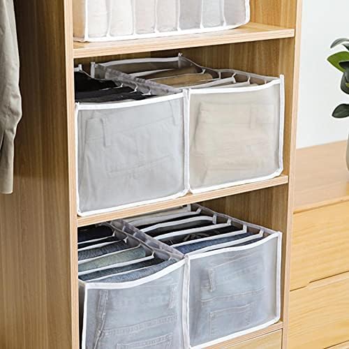 WAITLOVER 7 мрежи кутия за съхранение на дънки в гардероба за дрехи и чекмеджета за съхранение на панталони органайзер за съхранение на чорапи, дънки