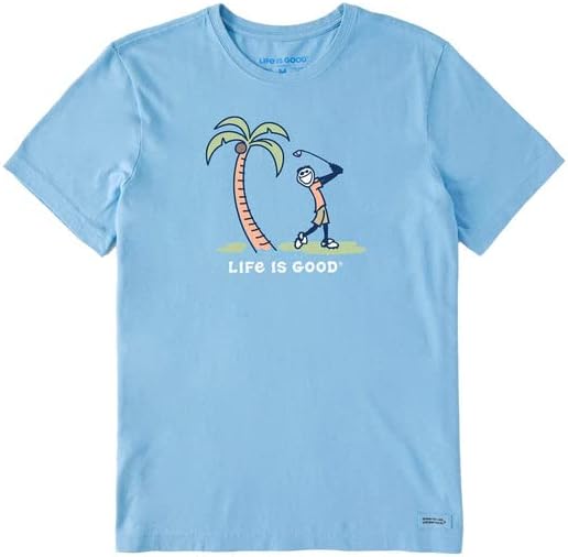 Животът Е Красив. Мъжки t-shirt Джейк Palm Golf SS Crusher-Lite е Готино-Синя, Голям размер
