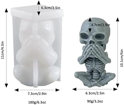 JSMAASER Хелоуин 3D Форма за Сапун във формата на Черепа, Силиконови Форми за катран, Силиконови Форми за сапун