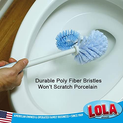 Четка за тоалетна Lola Products Pro Euro Bowl | Ъглова Дюза за почистване под ръба | на Здрав косъм от Поливолокна