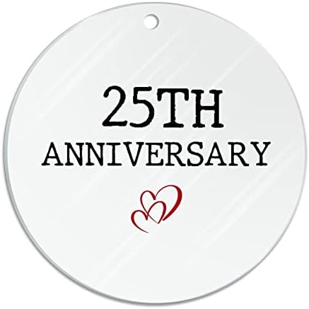 25-та Годишнина на Любовта Сърцето Коледни Акрилни Декорации Персонализирани Украшение на Годишнина от брака Наближава