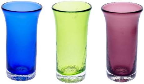 Комплект от 3 Бирени чаши с една врата (Синьо, Зелено, Виолетово)