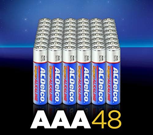 ACDelco от 20 броя батерии тип АА, суперщелочная батерия на максимална мощност, срок на годност 10 години, и ACDelco 48-броя