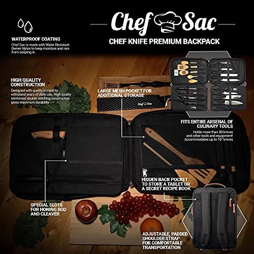 Чанта за ножове майстор-готвачи | Калъф за ножове премиум клас | От водоустойчив материал | Калъф за готвач с над 30 джобове
