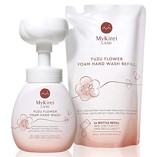 Пенящееся сапун за ръце MyKirei by KAO с японски цвете Юзу, Хранително за измиване на ръцете, не съдържа парабени, не съдържа жестокост и е подходящ за вегани, Екологично Ч
