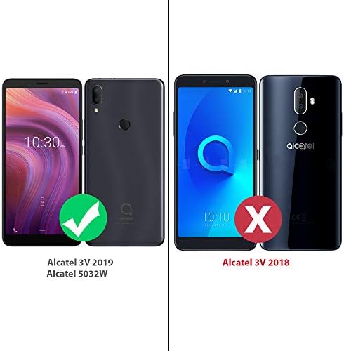 Калъф за телефон TJS, съвместим с Alcatel 3V 2019 (не е подходящ за Alcatel 3V 2018 г.), Hybrid Противоударная магнитна