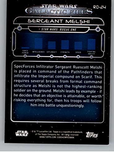 2018 Начело Star Wars Galactic Files #RO-24 Сержант Мелши Официалната Неспортивная Търговска картичка в NM или по-добро състояние