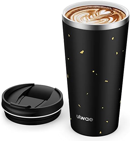 Случайна Кафеена чаша ulwae с керамично покритие, Пътна Чаша на 18 унции с херметически капак, Вакуум чаша с Двойни