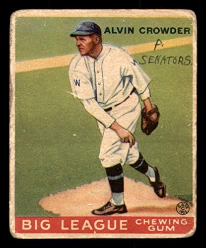 1933 Гуди # 95 Алвин Краудер Вашингтон Сенатърс (Бейзболна картичка) ЛОШ сенатори