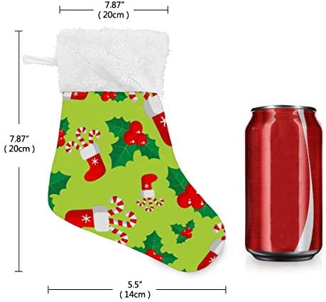 Коледни Чорапи ALAZA, Остролист и Коледни Чорапи с Леденцовыми Тростями, Класически Персонализирани Малки Декорации