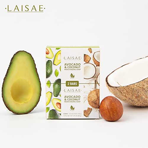 Естественият сапун LAISAE с авокадо и кокос за омекотяване и овлажняване При сухота на кожата на лицето и тялото