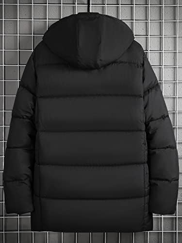 Якета за мъже - Мъжката Пуховое палто с цип, с качулка на топлинна лигавицата (Цвят: черен Размер: Средно)