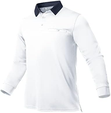 Мъжки ризи поло Hiverlay, Риза за голф с яка с дълъг и Къс ръкав и джоб UPF 50+, Бързосъхнеща Работна производителност