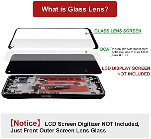 Замяна на обектива на външния панел от стъкло предна екрана SWARK + ЗЗД, който е Съвместим с TCL10L / TCL10 Lite (без LCD екран