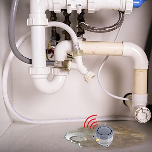 Детектор за течове на вода, комплект от 3 теми, Водна аларма Shackcom 110 db, Безжична, Водоустойчива и Работи на батерии, Звукови и светлинни сигнали за баня, кухня и домашн