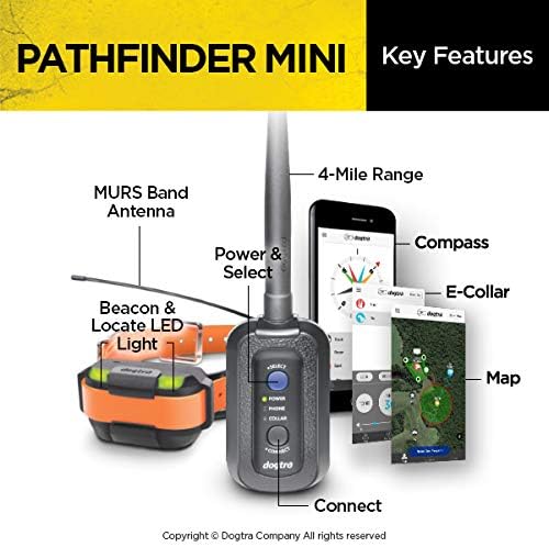 Електронен дрессировочный яка Dogtra Pathfinder Mini GPS за кучета малки и средни по размер - радиус на действие 4 Мили, 100 нива за контрол и постоянна стимулация, тонизиращ, вод?