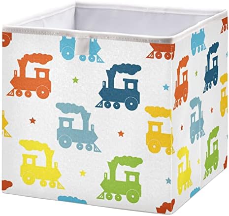 Куб за Съхранение на Yasala с Дръжка Цветни Влак Сгъваема Кошница За Шкаф Кутии За Съхранение на Играчки, Кошници