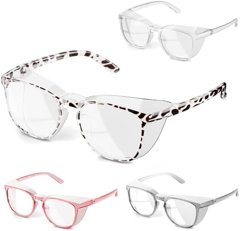 TopVelo 4-Pack Защитни Очила за четене, Фарове за Очила за Жени, Мъжки Предпазни Очила +0.0,+1.0,+1.5,+2.0,+2.5,