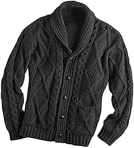 Мъжки пуловер Aran Button от ирландската вълна, мериносова от Westend Knitwear
