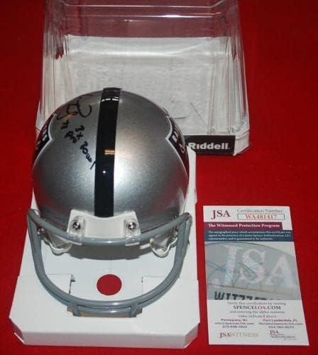 Мини-каска LINCOLN KENNEDY Oakland Raiders с автограф TB mini helmet JSA Witness COA WA81417 - Мини-каски