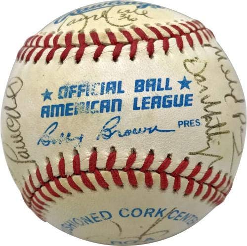 1995 Екипът на Янкис Подписа Бейзболен топката OAL с автограф Джетера Ривера Маттингли JSA - Бейзболни топки