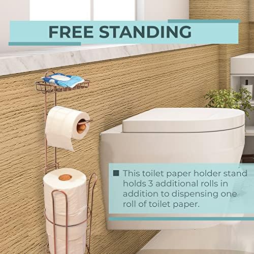 Поставка за тоалетна хартия JIVARA с място за съхранение на I самостоятелен Диспенсер за рула с хартия, Държач за тоалетна