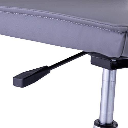 Модерен офис стол Basics Без подлакътници - Регулируема По височина, завъртане на 360 градуса, с капацитет за 275 паунда - Сив / Хром