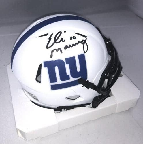 Ели Манинг е Подписал Лунен Мини-Каска New York Giants Fanatics 2 - Мини-Каски NFL с автограф