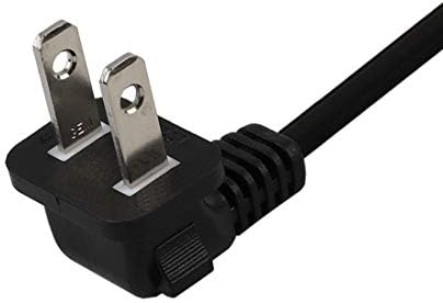 Захранващ кабел за телевизора, 6 фута /1.8 метра с двоен наклон (L-образен ъгъл) IEC 320 C7 - Nema 1-15П захранващ Кабел за променлив ток, NISPT-2 18AWG 2-Слотный 90-градусов захранващ ка