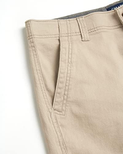 Мъжки къси панталони Момчета - Панталони цвят каки класически намаляване на 7 инча - Шорти с плоска предна част над коляното за мъже (Размер: 30-38)
