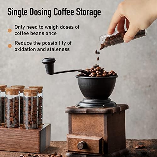 Стъклени Съдове за съхранение на кафе на зърна GiftAmaz, 6 бр., Херметически затворени Буркани на Borosilicate