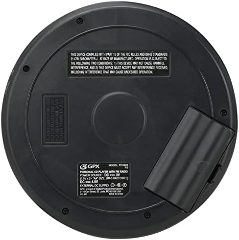 Преносим CD-плейър GPX PC332B със защита от пропуски, FM-радио и стереонаушниками - Черен