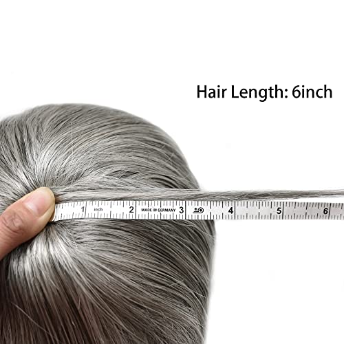 US Full Поли Мъжка Перука Черно, система за Подмяна на човешки Косъм, Режещи миди сен жак, Натурална линия на растеж на косата, Издръжлива изкуствена коса за мъже (8x10 , 1B8