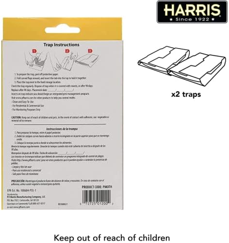 Капани за молци Harris Pantry, 2 опаковки, Професионална издръжливост, Незабележим, трайни и лесни за инсталиране