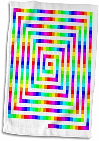 Модерна абстракция 3dRose Florene - Илюзия неонови квадратчета На Бели кърпи (twl-38163-1)