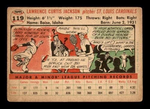 119 Лари Джаксън - 1956 Бейзболни картички Topps White Back (Звезда) С градацией G / VG - Реколта картички с автограф в стил