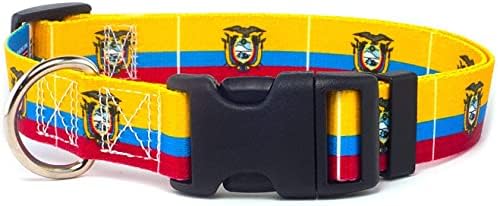 Нашийник за кучета с эквадорским флага | Фактура с Мартингейлом | Произведено в Ню Джърси, САЩ | за много големи кучета