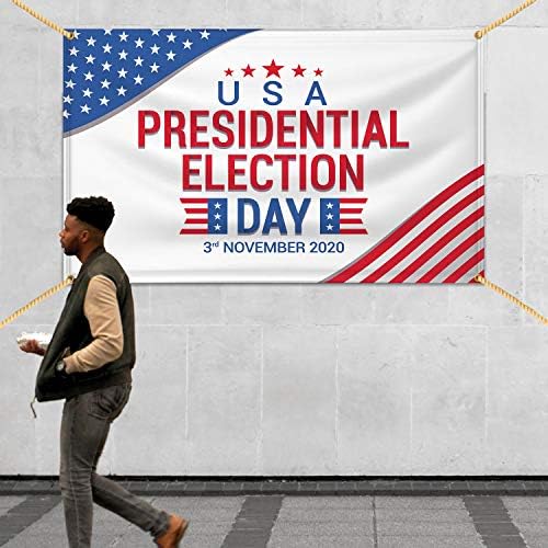 БАНЕР БЪЗ MAKE IT VISIBLE В Деня на Президентските избори в САЩ на 3 ноември 2020 Винил Банер на Кампанията за