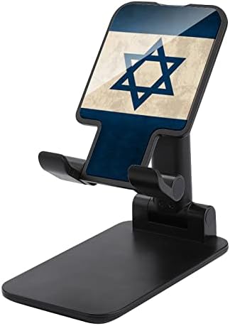 Ретро Флаг на Израел Сгъваем Настолен Държач за Мобилен Телефон, Преносим Регулируема Поставка за Аксесоари за Пътуване