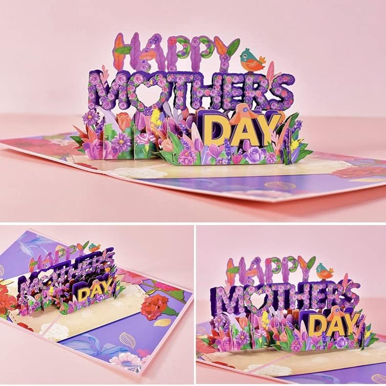 3D Всплывающая картичка за Деня на майката, пощенска картичка, с писмо в плик, поздравителна картичка за Деня