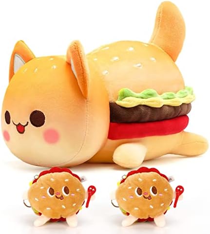 плюшен Играчка във формата на котка-Хамбургер Corgi, Скъпа 3D Плюшен Кукла във формата на котка-Хамбургер, Мека Мультяшная
