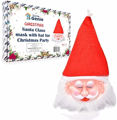 Домашна Коледна Маска Genie Santa Claus за Коледно парти, Маска на Дядо Коледа и Шапчица за Коледно парти