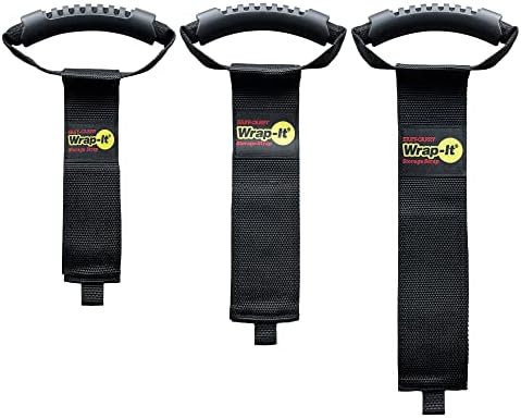 Удобни оберточные колани за съхранение - Разнообразни от 3 комплекта черни ленти с куки и вериги и дръжка за носене на градински маркуч, удължител, кабели, аксесоари