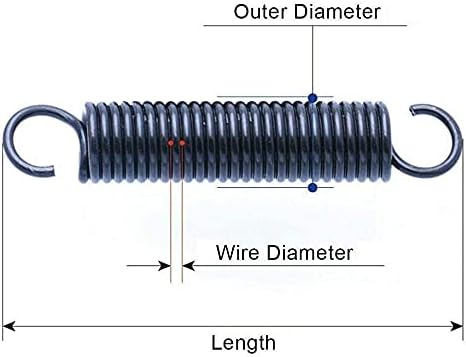 Система за компресиране на NIANXINN Външен диаметър 3 мм в Диаметър 0,5 мм Стоманена пружина напрежение с куки