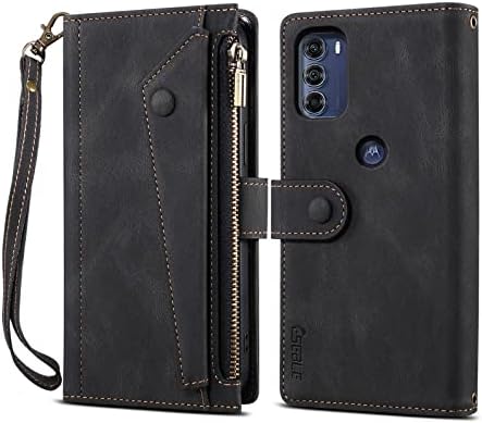 Чанта-портфейл с панти капак за мобилен телефон, съвместим с Motorola Moto Edge S30 / Moto G200 (5G), Калъф с цип с отделение
