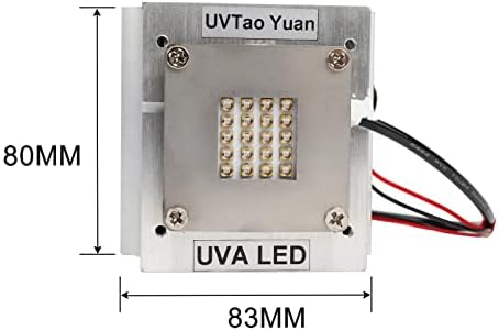 UVTaoYuan UV-лампа 365 нм 50 W Черен Led Модул, Комплект с конектор за захранване, Въздушно Охлаждане за Втвърдяване мастило, Лаборатория за изпитване