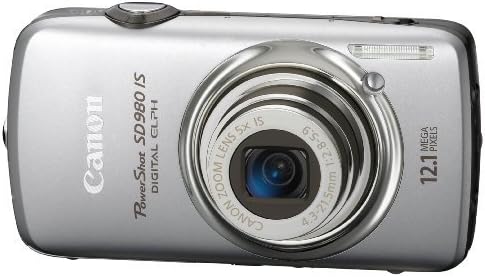 Canon PowerShot SD980IS 12,1-мегапикселова цифрова камера с 5-кратно сверхширокоугольным оптично увеличение, стабилизированным изображение и 3-инчов LCD дисплей (сребрист)