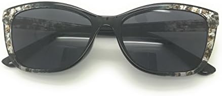 Дамски бифокални очила за четене, модни очила за четене (Crystal Black, 3,00)