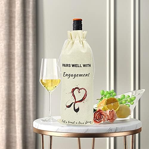 Чанта за вино за подарък на Участието, Сватбен подарък Мистеру и г-жа Подарък пакети за бутилки Вино от Зебло
